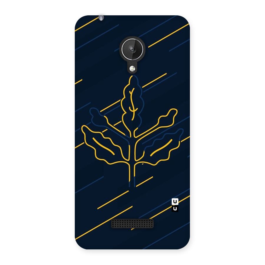 Yellow Leaf Line Back Case for Micromax Canvas Spark Q380