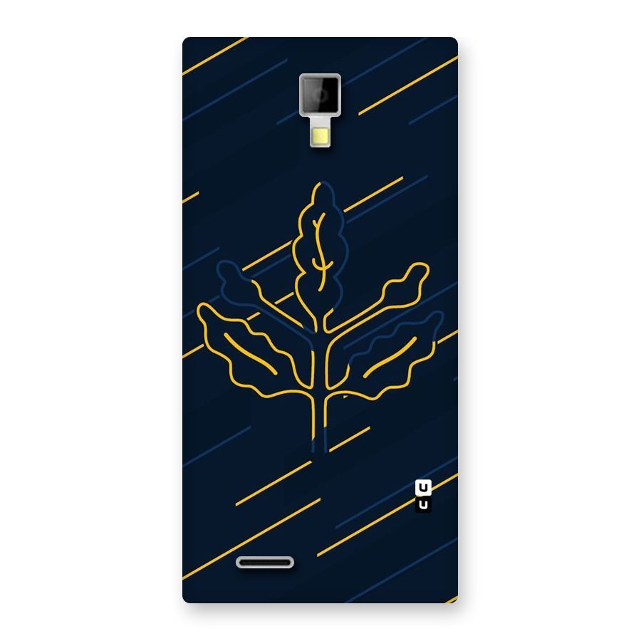 Yellow Leaf Line Back Case for Micromax Canvas Xpress A99