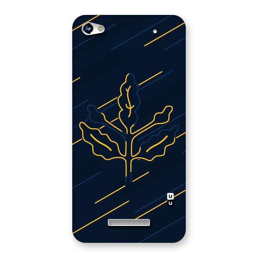 Yellow Leaf Line Back Case for Micromax Hue 2