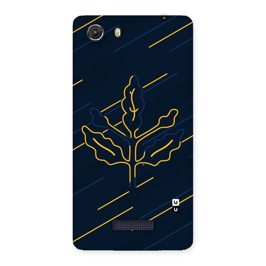 Yellow Leaf Line Back Case for Micromax Unite 3