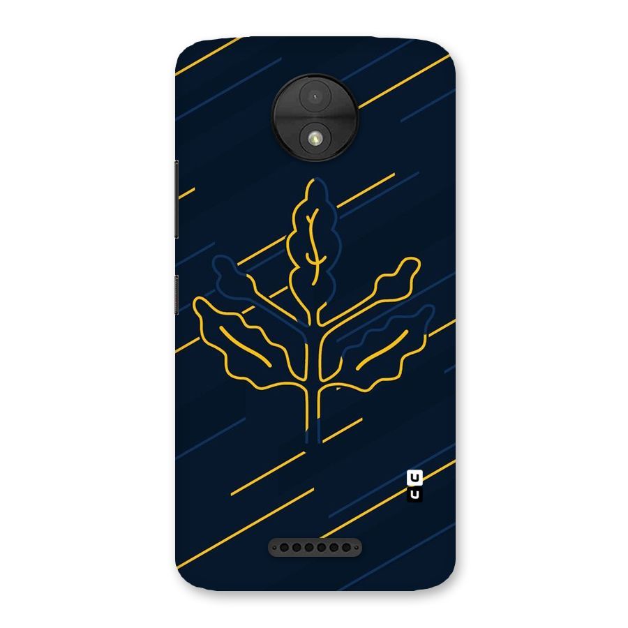 Yellow Leaf Line Back Case for Moto C