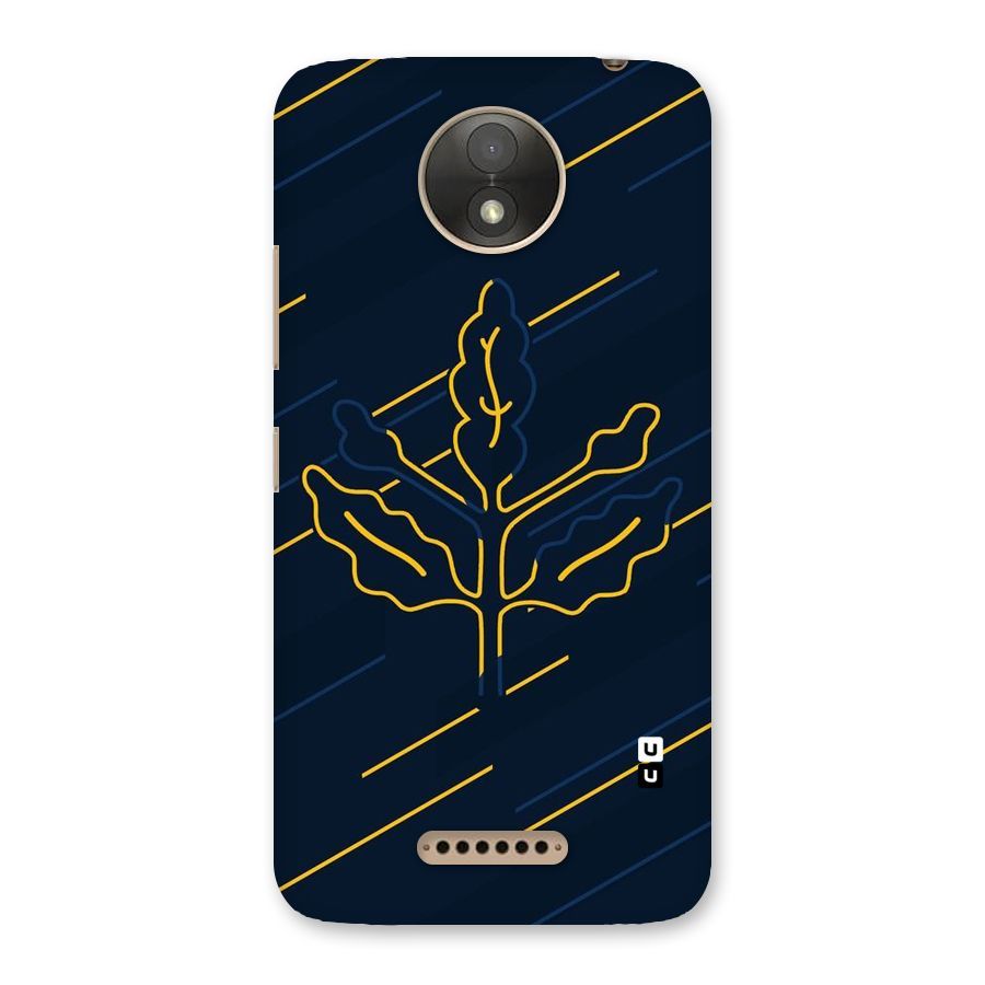 Yellow Leaf Line Back Case for Moto C Plus