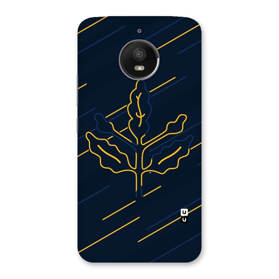 Yellow Leaf Line Back Case for Moto E4 Plus
