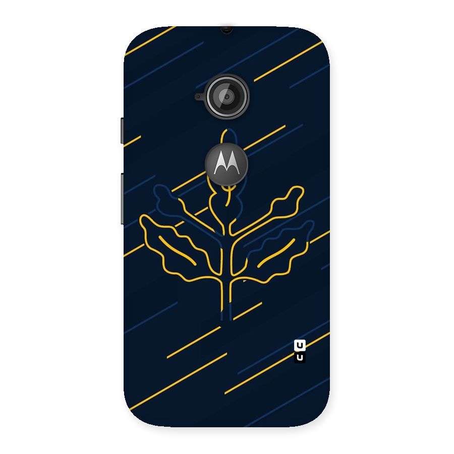 Yellow Leaf Line Back Case for Moto E 2nd Gen