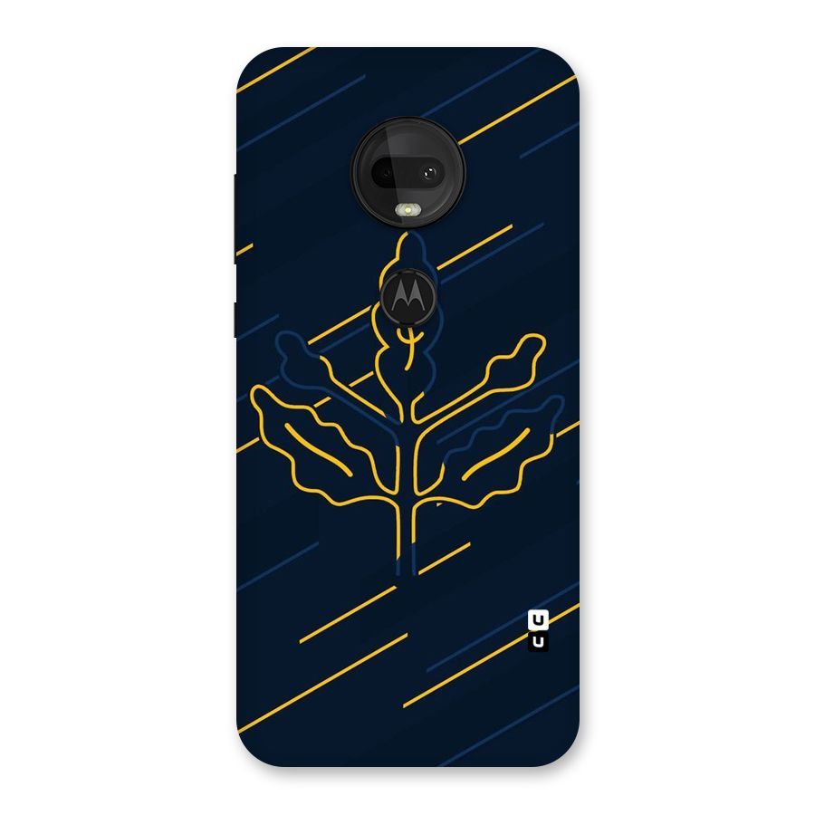 Yellow Leaf Line Back Case for Moto G7