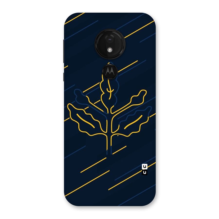 Yellow Leaf Line Back Case for Moto G7 Power