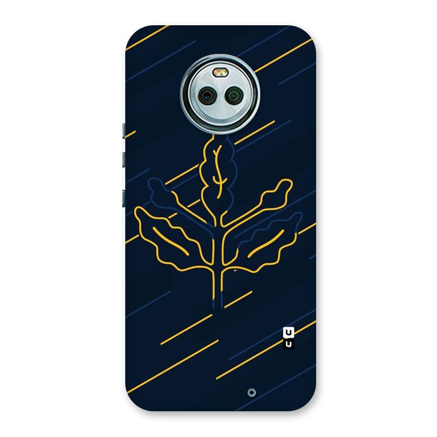 Yellow Leaf Line Back Case for Moto X4