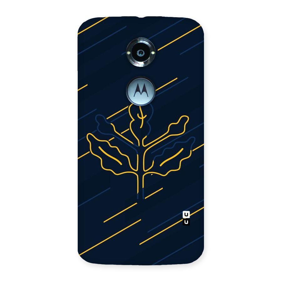 Yellow Leaf Line Back Case for Moto X 2nd Gen