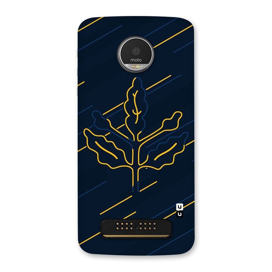Yellow Leaf Line Back Case for Moto Z Play