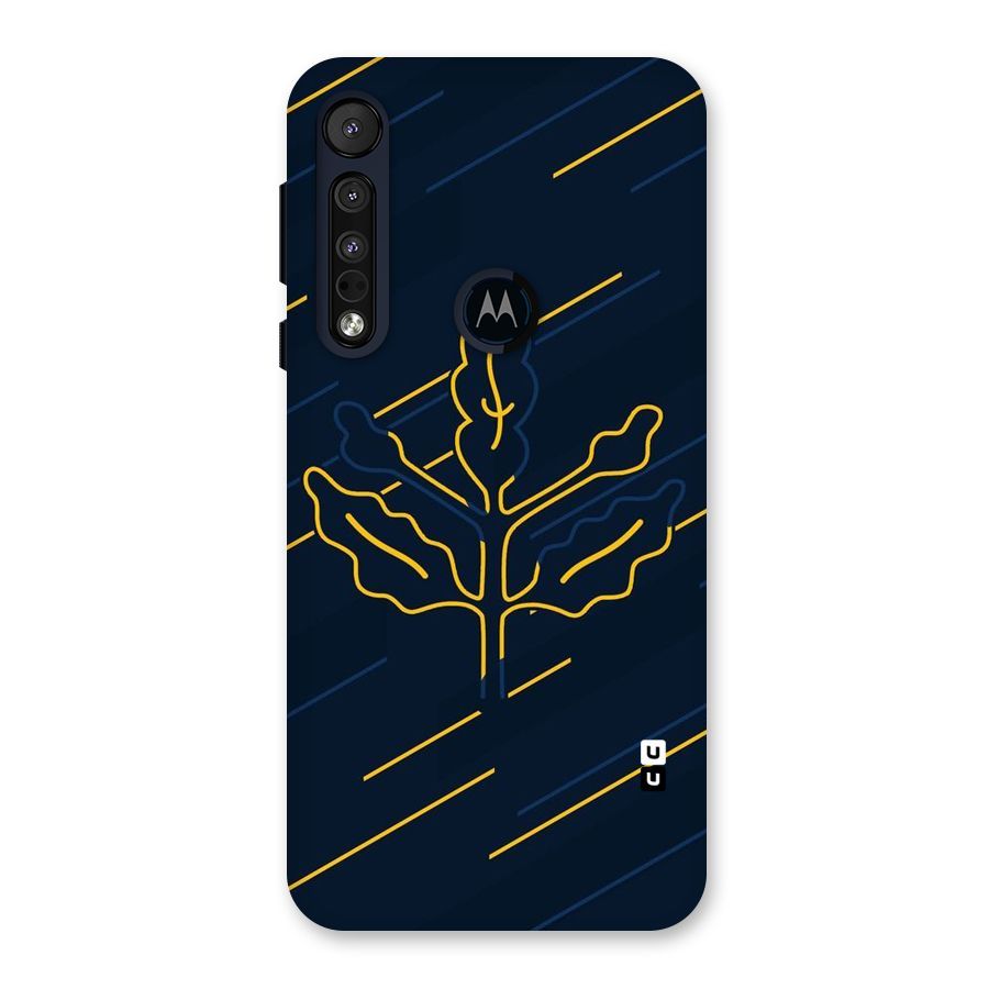 Yellow Leaf Line Back Case for Motorola One Macro