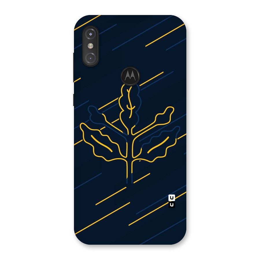 Yellow Leaf Line Back Case for Motorola One Power