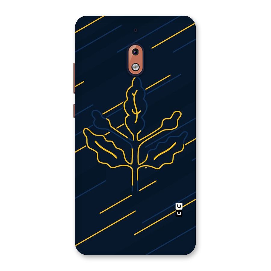 Yellow Leaf Line Back Case for Nokia 2.1