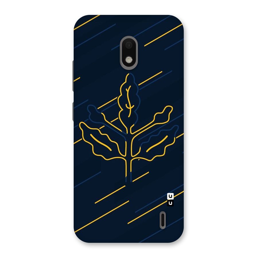 Yellow Leaf Line Back Case for Nokia 2.2