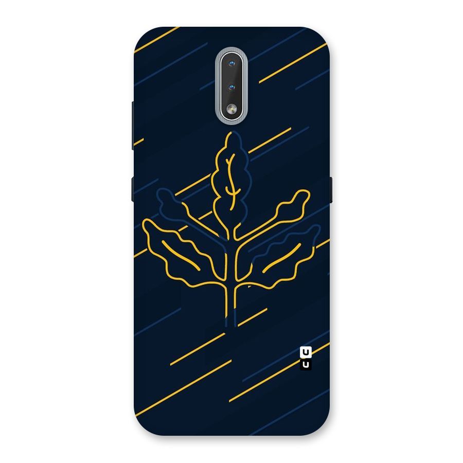 Yellow Leaf Line Back Case for Nokia 2.3