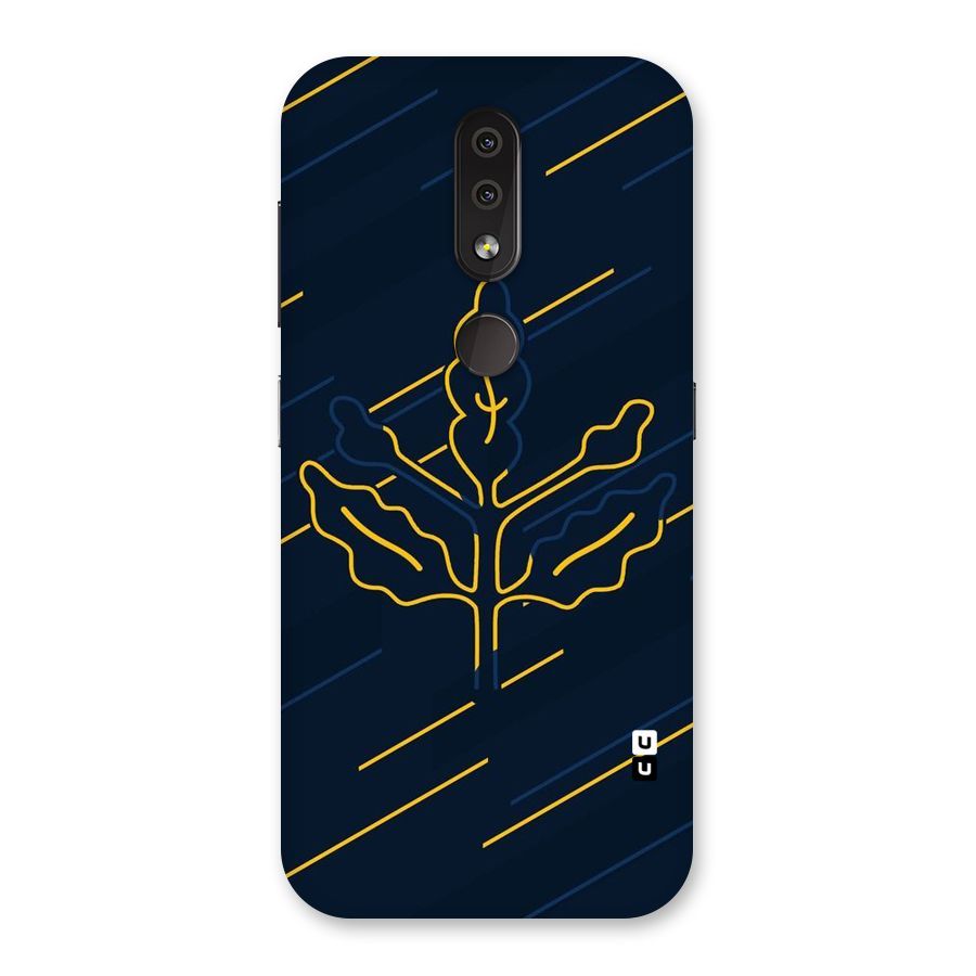 Yellow Leaf Line Back Case for Nokia 4.2
