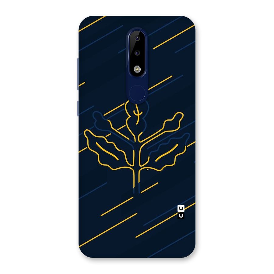 Yellow Leaf Line Back Case for Nokia 5.1 Plus