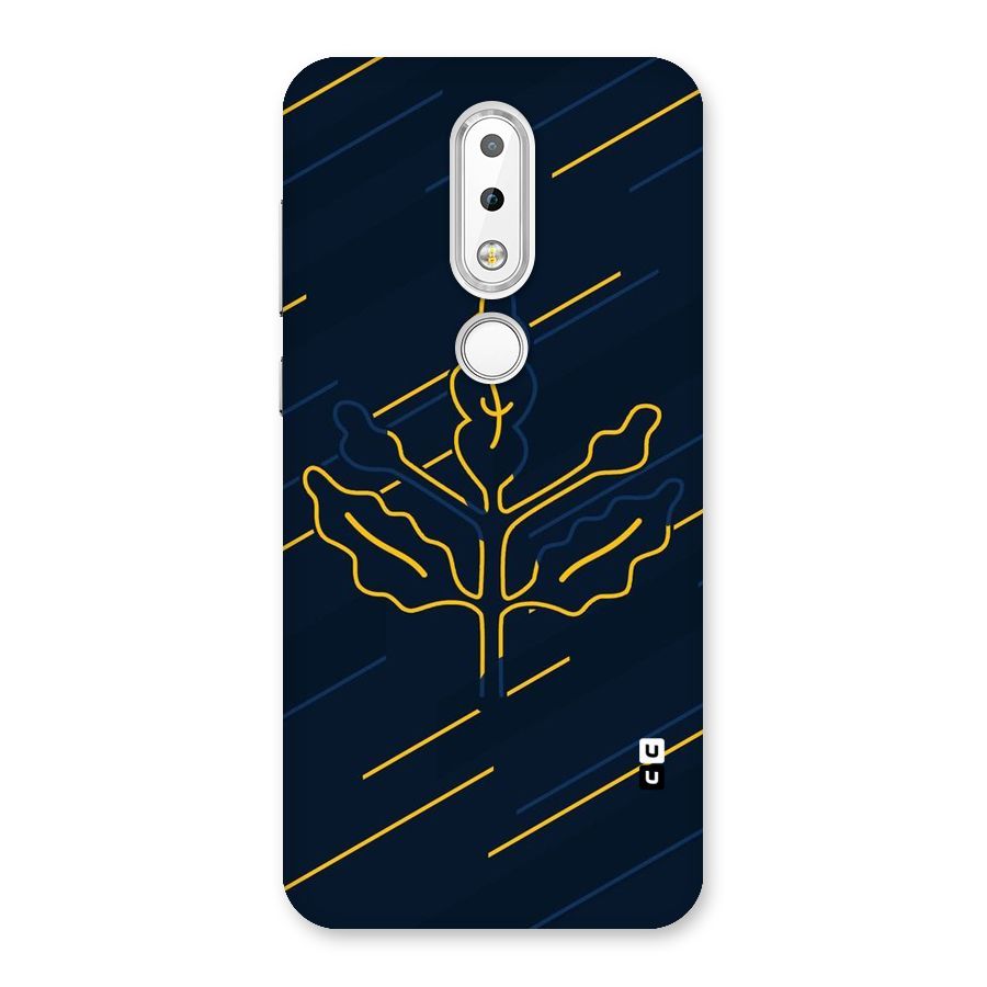 Yellow Leaf Line Back Case for Nokia 6.1 Plus