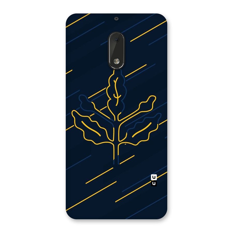 Yellow Leaf Line Back Case for Nokia 6