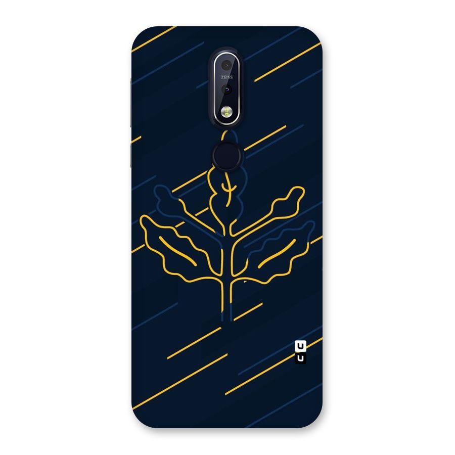Yellow Leaf Line Back Case for Nokia 7.1