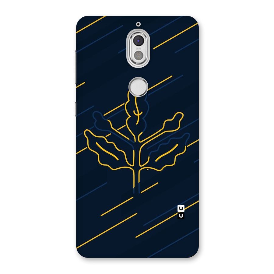 Yellow Leaf Line Back Case for Nokia 7