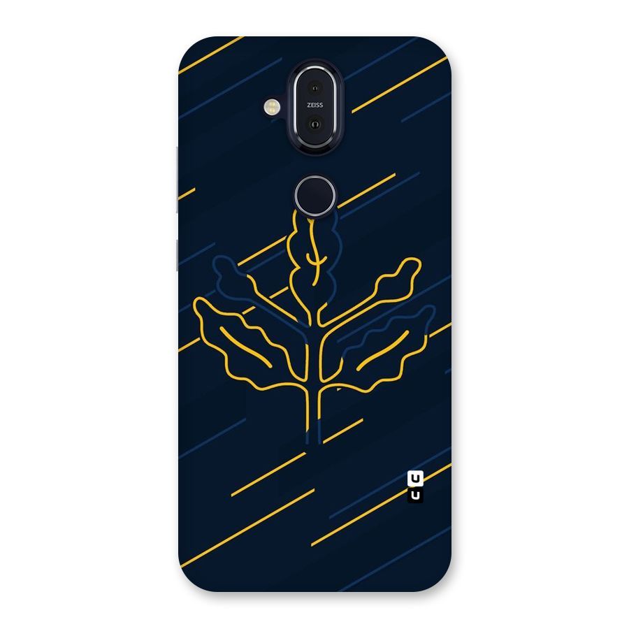 Yellow Leaf Line Back Case for Nokia 8.1