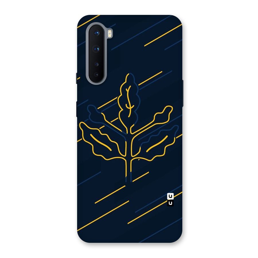 Yellow Leaf Line Back Case for OnePlus Nord