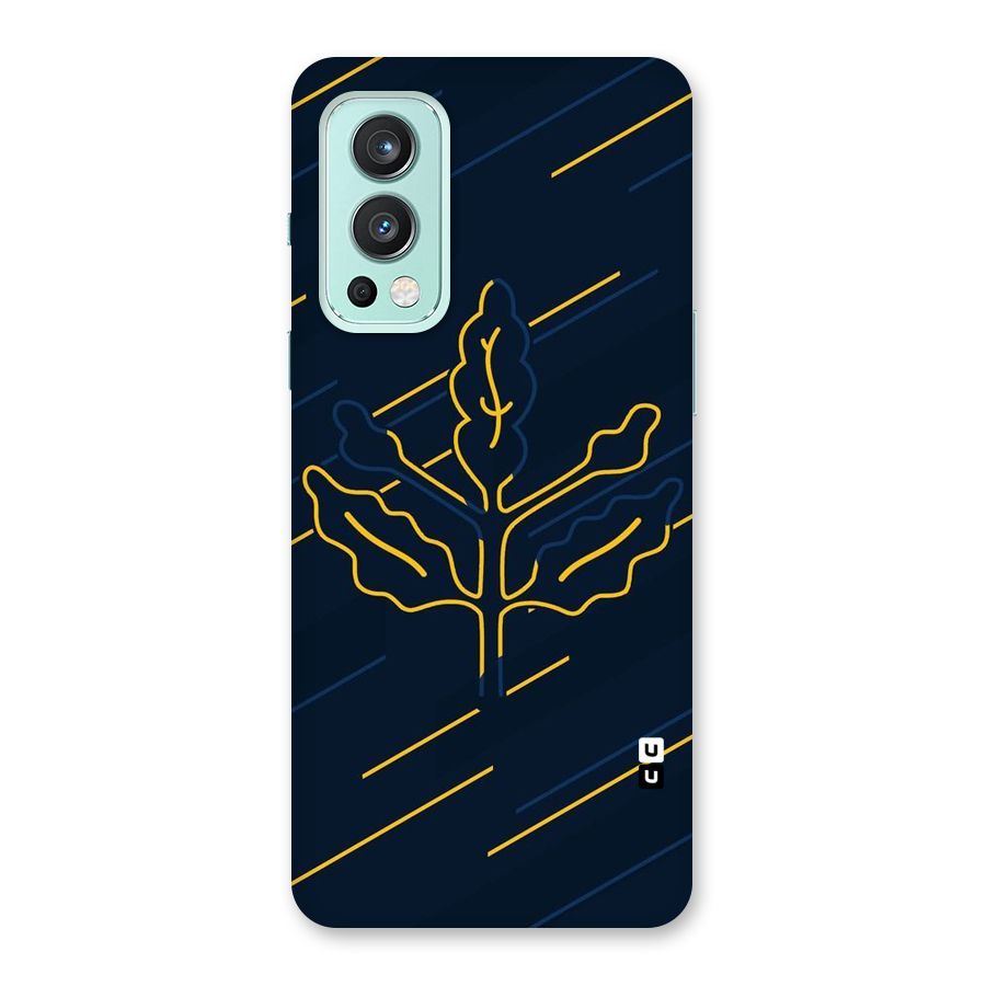 Yellow Leaf Line Back Case for OnePlus Nord 2 5G