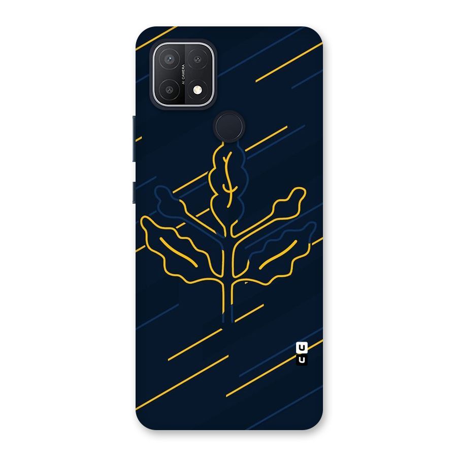 Yellow Leaf Line Back Case for Oppo A15s