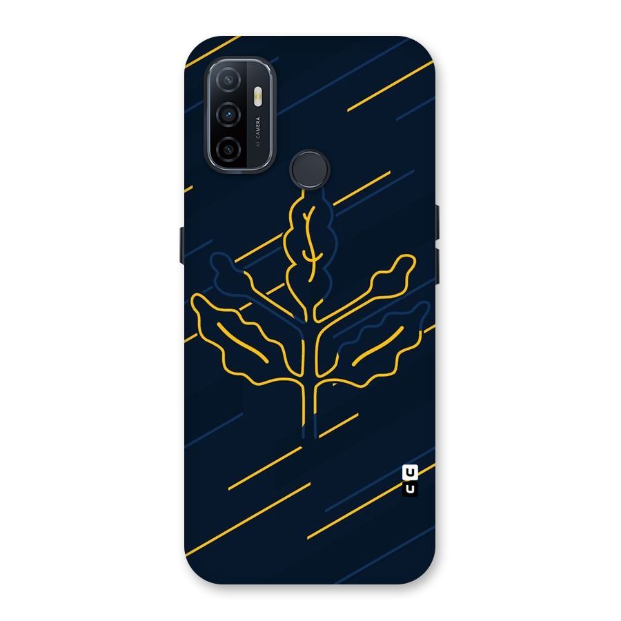 Yellow Leaf Line Back Case for Oppo A32