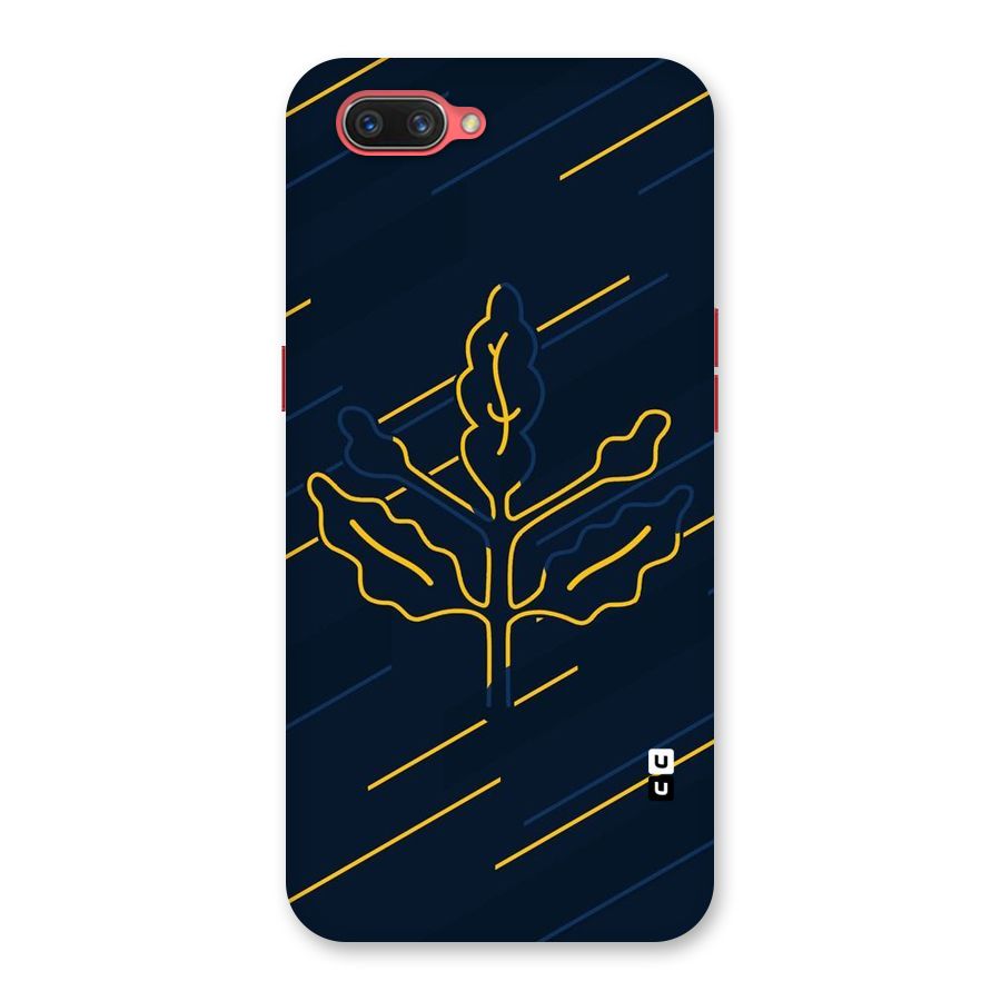 Yellow Leaf Line Back Case for Oppo A3s