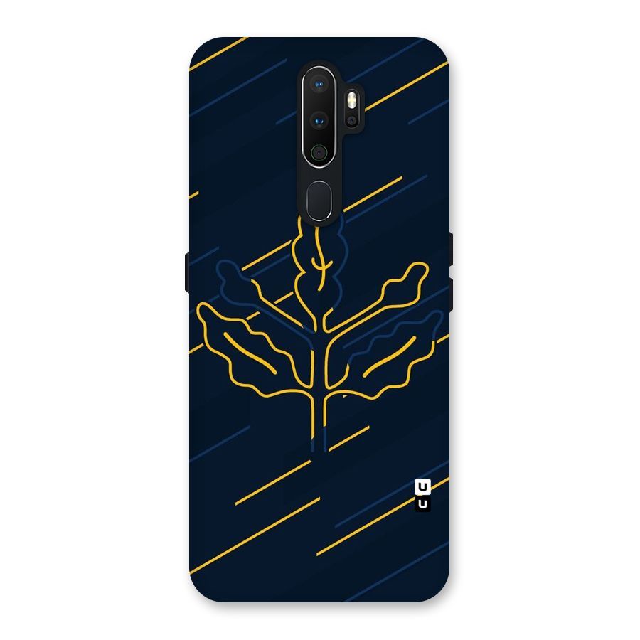 Yellow Leaf Line Back Case for Oppo A5 (2020)