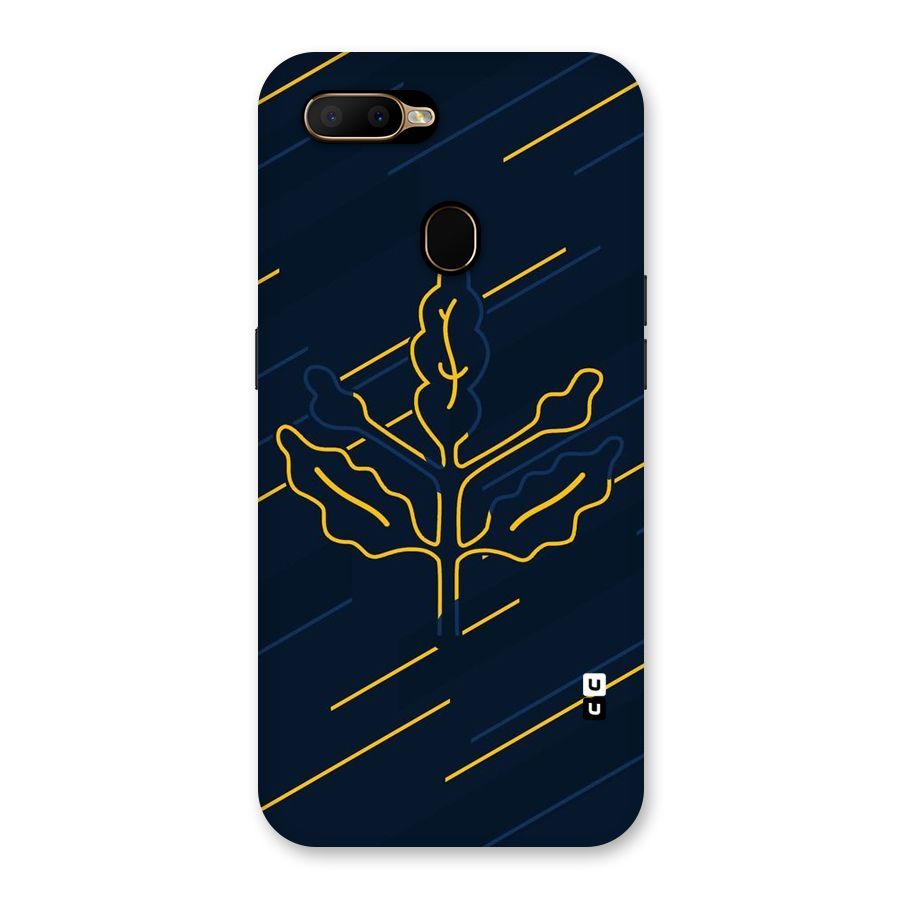Yellow Leaf Line Back Case for Oppo A5s
