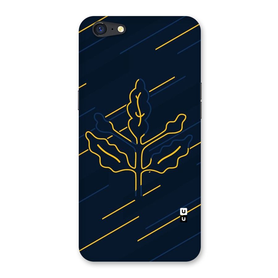Yellow Leaf Line Back Case for Oppo A71