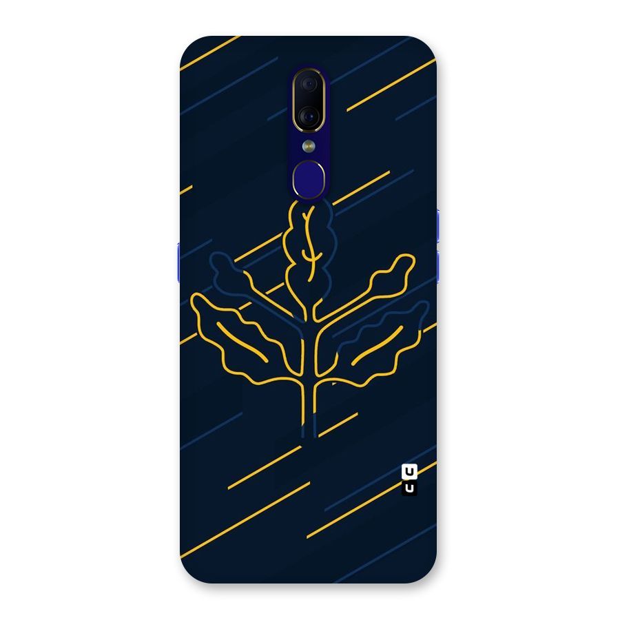 Yellow Leaf Line Back Case for Oppo A9