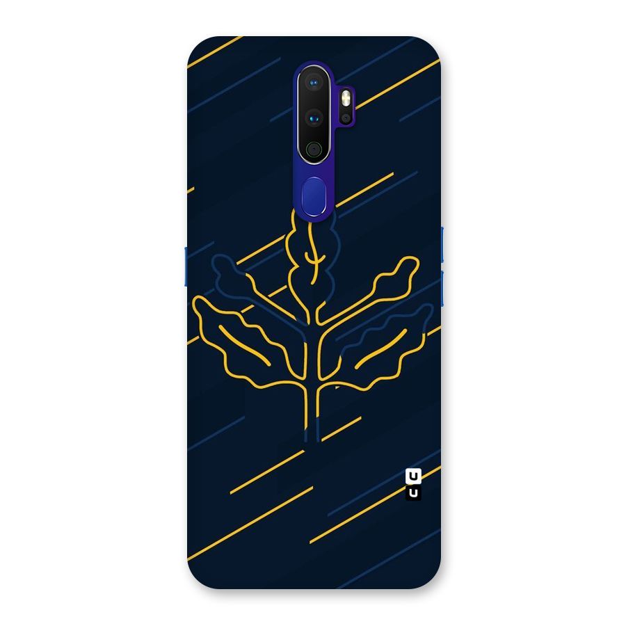 Yellow Leaf Line Back Case for Oppo A9 (2020)