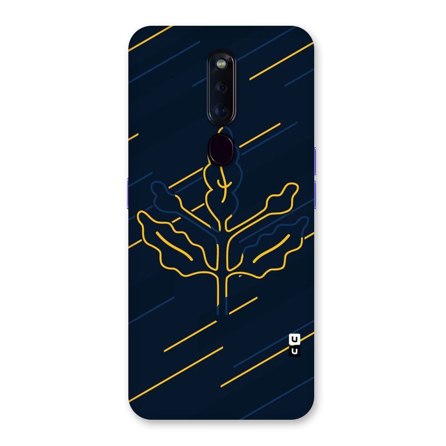 Yellow Leaf Line Back Case for Oppo F11 Pro