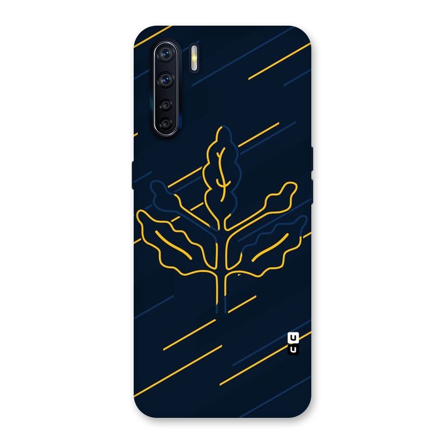 Yellow Leaf Line Back Case for Oppo F15