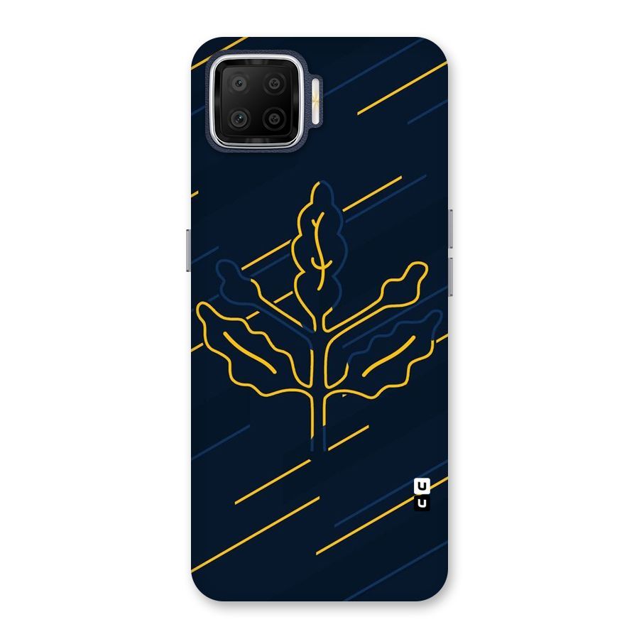 Yellow Leaf Line Back Case for Oppo F17