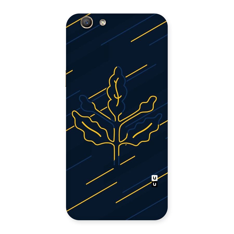 Yellow Leaf Line Back Case for Oppo F1s