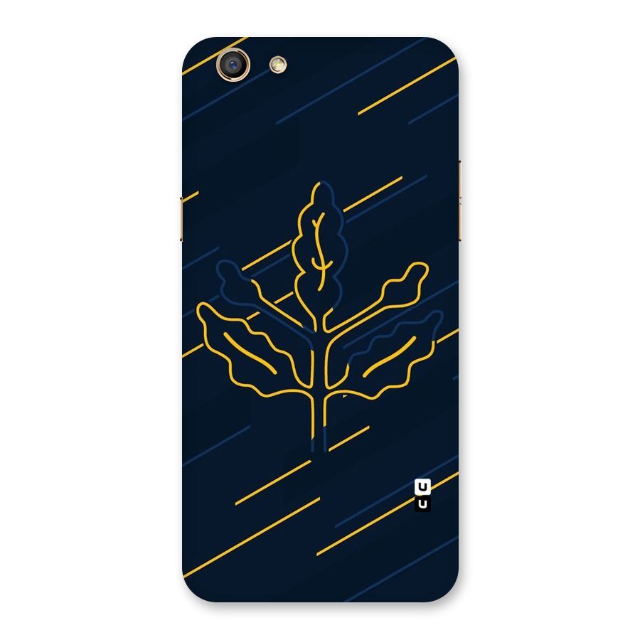 Yellow Leaf Line Back Case for Oppo F3