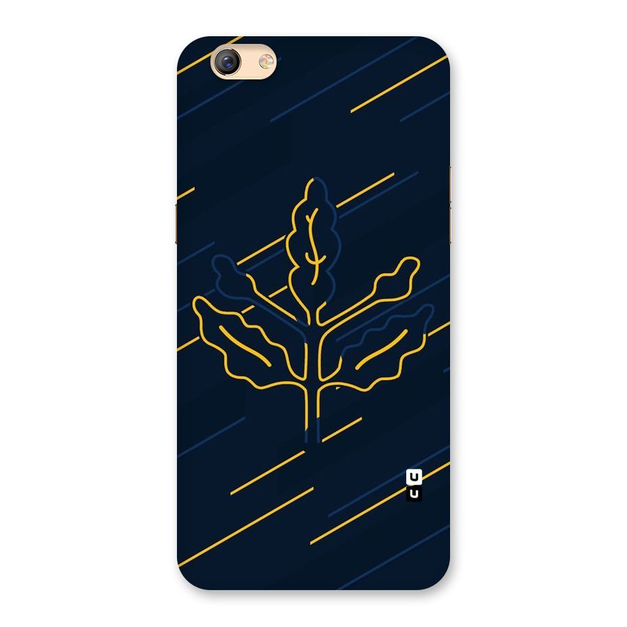 Yellow Leaf Line Back Case for Oppo F3 Plus
