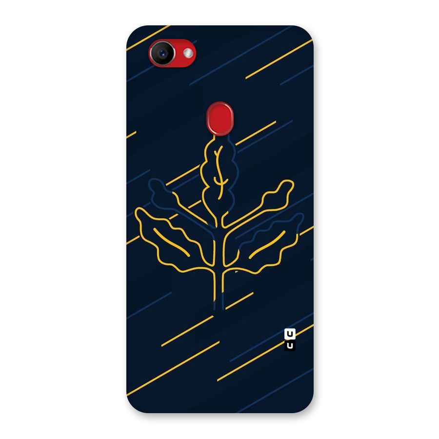 Yellow Leaf Line Back Case for Oppo F7