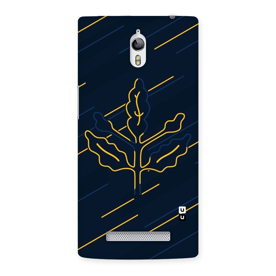 Yellow Leaf Line Back Case for Oppo Find 7
