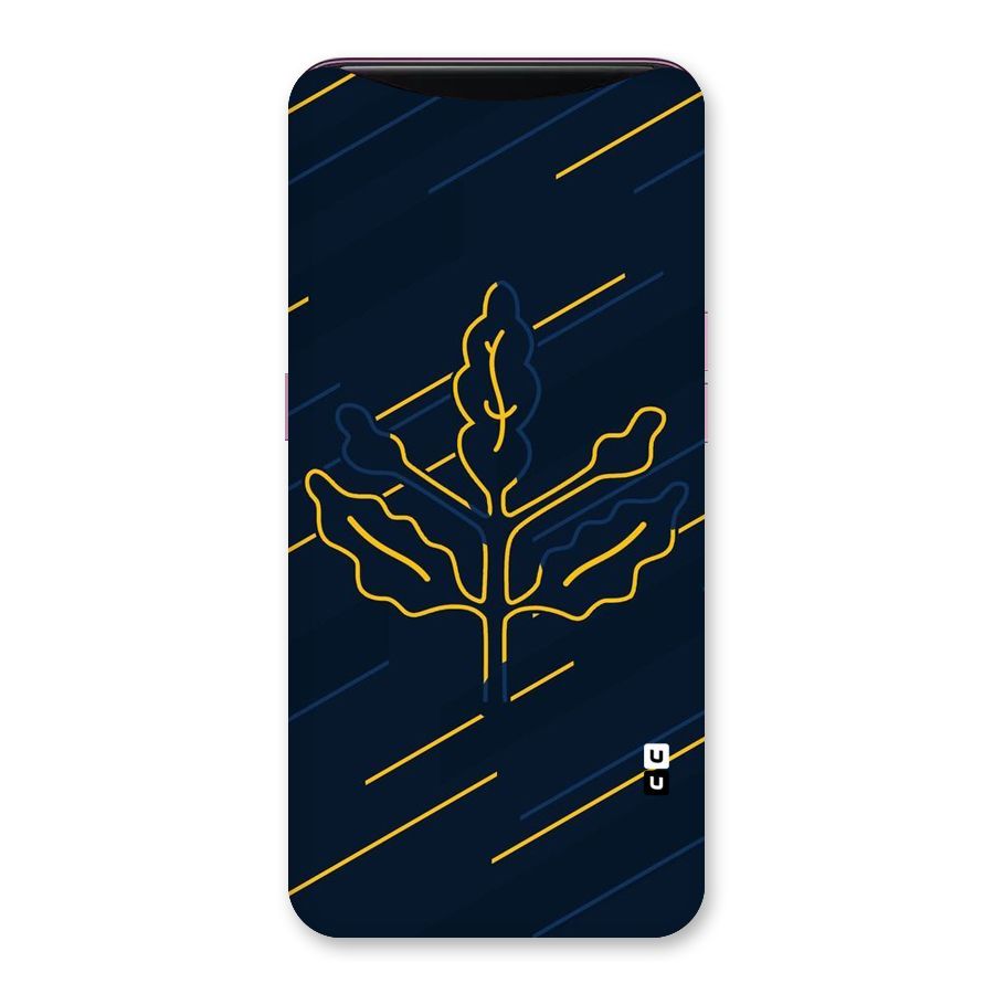 Yellow Leaf Line Back Case for Oppo Find X