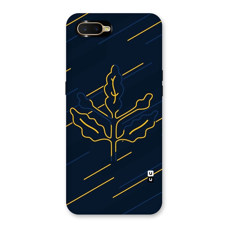 Yellow Leaf Line Back Case for Oppo K1