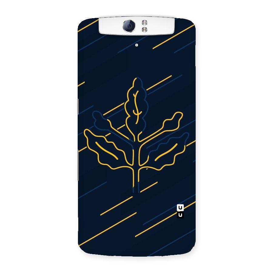 Yellow Leaf Line Back Case for Oppo N1