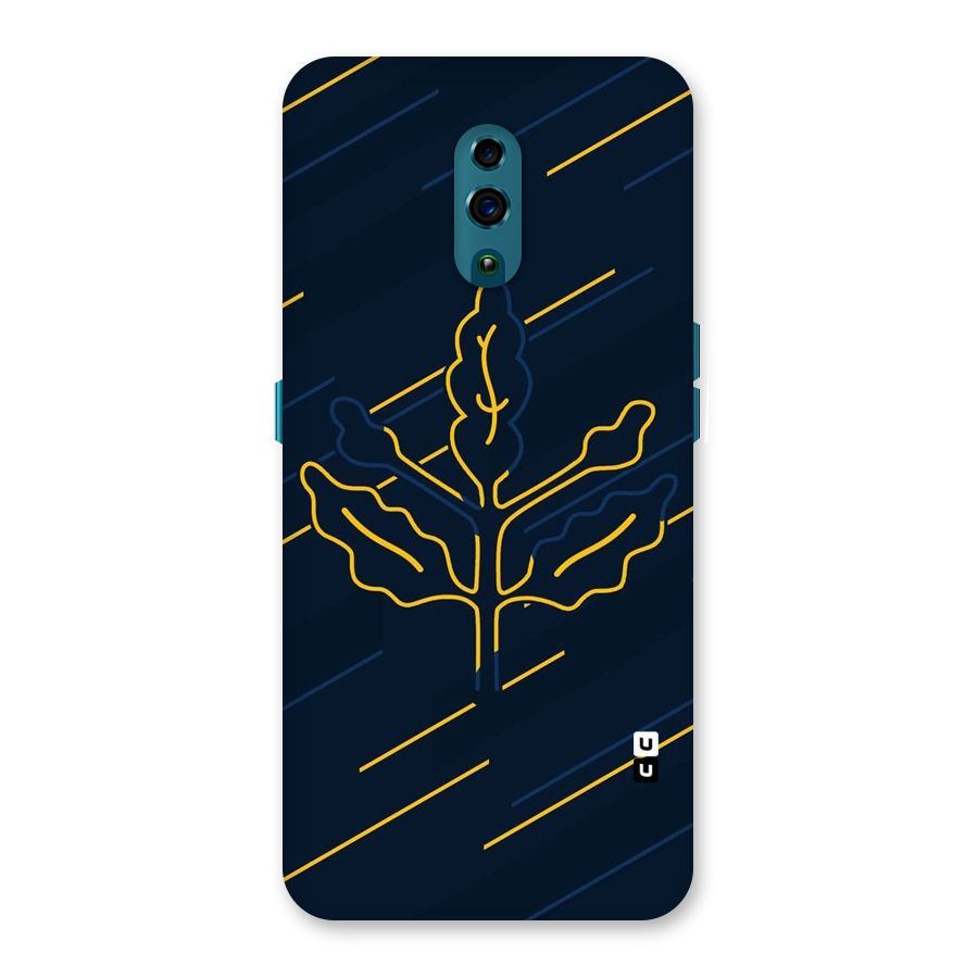Yellow Leaf Line Back Case for Oppo Reno