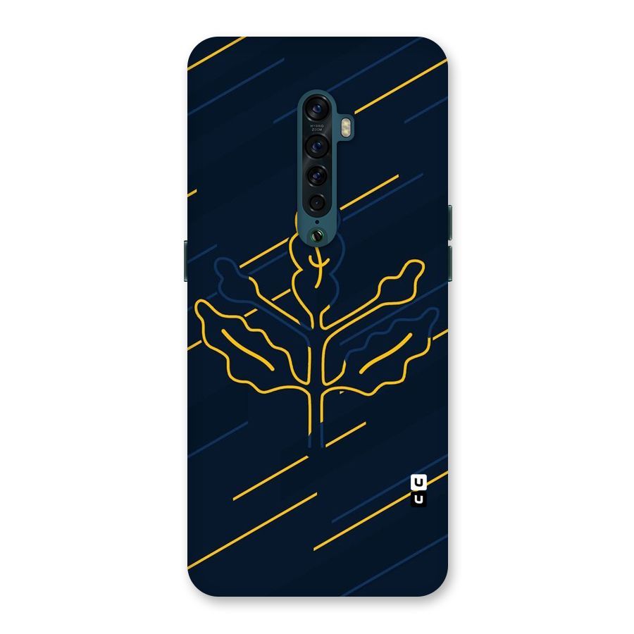 Yellow Leaf Line Back Case for Oppo Reno2