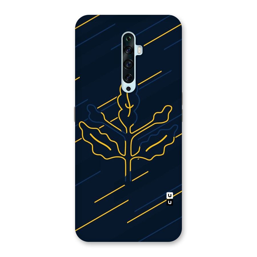 Yellow Leaf Line Back Case for Oppo Reno2 F