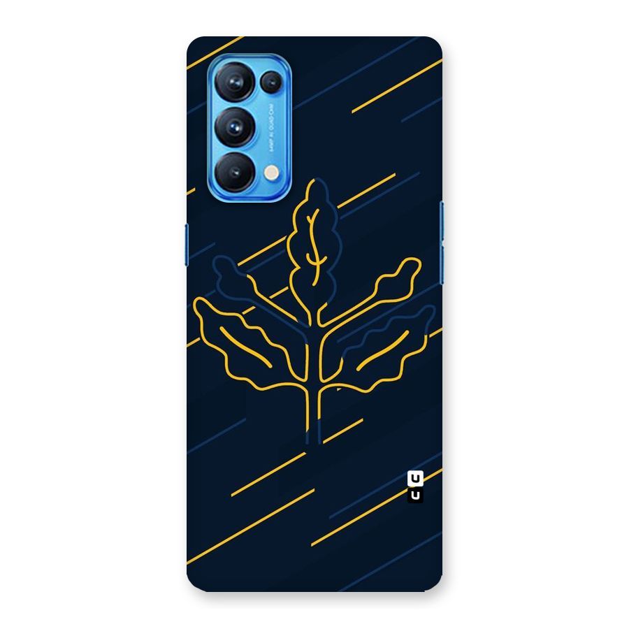Yellow Leaf Line Back Case for Oppo Reno5 Pro 5G